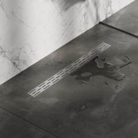 Brauer Douchegoot RVS Flens 80x7 cm Inclusief RVS Sifon En Haarfilter Brauer - thumbnail