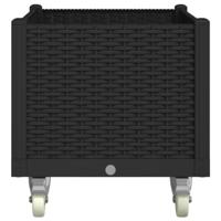 Plantenbak met wielen 80x50x54 cm polypropeen zwart - thumbnail
