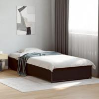Bedframe bewerkt hout en metaal zwart 75x190 cm - thumbnail