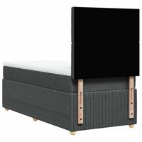 Boxspring met matras stof donkergrijs 100x200 cm - thumbnail