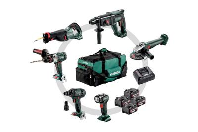 Metabo Combo set 6.1 | Accu-machines set | 18V | SB 18 LTX | KH 18 LTX 24 | W 18 L 9-125 QUICK | ASE 18 LTX | SSW 18 LTX 300 BL | ULA 14.4-18 LED | in