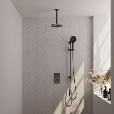 Regendoucheset Inbouw Brauer Gunmetal Edition Thermostatisch 20 cm met 3-Weg Omstelling, Plafondarm, Glijstang en Handdouche 3-Standen Geborsteld Regendoucheset Inbouw Brauer Gunmetal Edition Thermostatisch 20 cm met 3-Weg Omstelling, Plafondarm, Glijstang en Handdouche 3-Standen Geborsteld