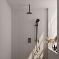 Regendoucheset Inbouw Brauer Gunmetal Edition Thermostatisch 20 cm met 3-Weg Omstelling, Plafondarm, Glijstang en Handdouche 3-Standen Geborsteld - thumbnail