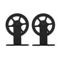 Intersteel Set van 2 hangrollen Wheel Top 17cm - mat zwart - thumbnail