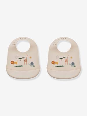 Set van 2 siliconen slabbetjes Tilda - LIEWOOD ecru