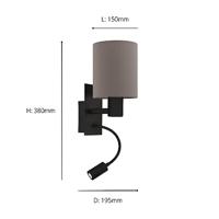 Eglo Bedlamp met leeslampPasteri - 900701 - thumbnail