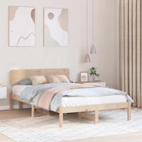 Bedframe met hoofdeinde Naturel 135 x 190 cm Massief grenenhout - thumbnail