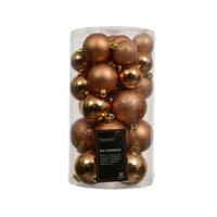Kerstbalmix kunststof d6 cm brandy 30 st Decoris - Decoris - thumbnail