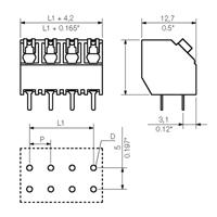 Weidmüller 1884340000 Veerkrachtklemblok 1.5 mm² Aantal polen 2 Zwart 60 stuk(s)
