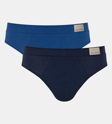 2-pack heren heup Slips - GO Natural Brief - Biologisch katoenen heren onderbroeken - Zachte stoffen band