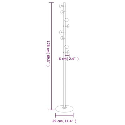 VidaXL Kapstok 176 cm gepoedercoat ijzer zwart VidaXL Kapstok 176 cm gepoedercoat ijzer zwart