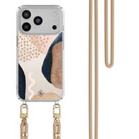 iPhone 17 Pro Max hoesje met beige koord - Abstract dots - thumbnail