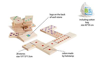 BS Toys mega houten domino spel, 28dlg,. BS Toys mega houten domino spel, 28dlg,.