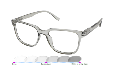 Leesbril Vista Bonita Cubo Photochromic-Kadushi silver-+2.50 Leesbril Vista Bonita Cubo Photochromic-Kadushi silver-+2.50