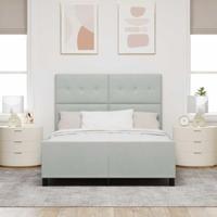 Boxspringbed met hoofdeinde Lichtgrijs 140 x 190 cm Fluweel - thumbnail
