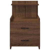 Nachtkastjes 2 st met 2 lades bruin eikenkleurig 40x36,5x62 cm - thumbnail
