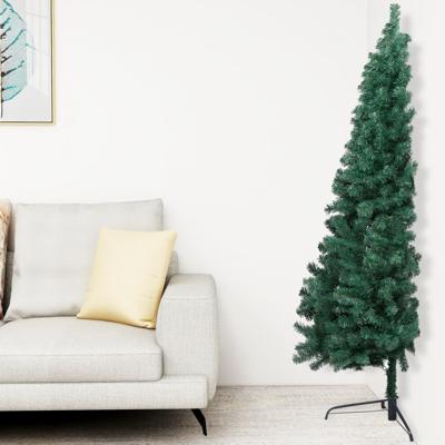 VidaXL Kunstkerstboom met standaard half 180 cm pvc groen
