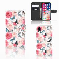 Apple iPhone Xr Hoesje Butterfly Roses | Portemonnee hoesje - thumbnail