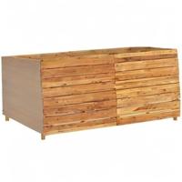 Plantenbak verhoogd 150x40x72 cm gerecycled teakhout en staal - thumbnail