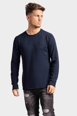 Purewhite Essentials Garment Dye Knit Sweater Heren Navy - Maat XL - Kleur: Donkerblauw | Soccerfanshop