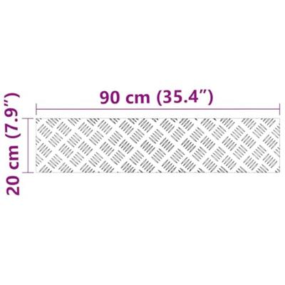 VidaXL Trap tread rechthoekig 4 pcs zilver 90 x 20 cm aluminium
