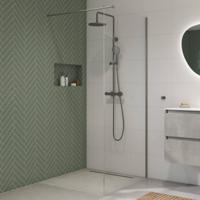 Saqu Modulo inloopdouche incl. antikalk 120x210cm gunmetal - thumbnail