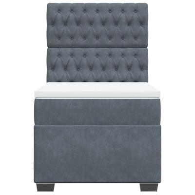 Boxspring met matras fluweel donkergrijs 90x200 cm - thumbnail