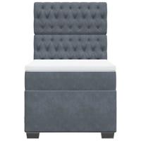 Boxspring met matras fluweel donkergrijs 160x200 cm - thumbnail