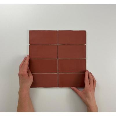 Wandtegel Atlas Garnet Mate 7.5x15 cm Mat Rood J-Stone Wandtegel Atlas Garnet Mate 7.5x15 cm Mat Rood J-Stone