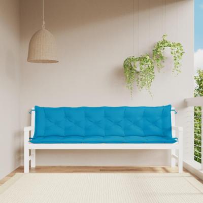 VidaXL Tuinbankkussens 2 st 200x50x7 cm oxford stof lichtblauw VidaXL Tuinbankkussens 2 st 200x50x7 cm oxford stof lichtblauw