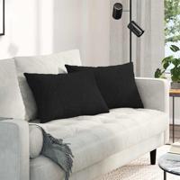 VidaXL Sofa kussens 2 pcs zwart 60 x 40 cm stof - thumbnail