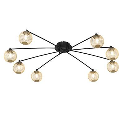 QAZQA Moderne plafondlamp zwart met goud 8-lichts - Athens Wire QAZQA Moderne plafondlamp zwart met goud 8-lichts - Athens Wire