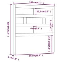 Hoofdbord 106x4x100 cm massief grenenhout - thumbnail