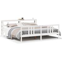 Bedframe met hoofdeinde zonder matras 200x200 cm wit - thumbnail