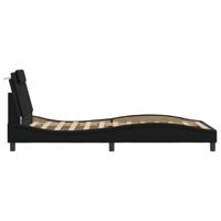 Bedframe met hoofdbord kunstleer zwart 100x200 cm - thumbnail