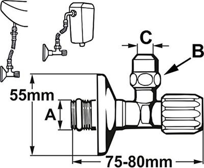 Cornat Hoekstopkraan Zd 1/2 Ch - T317004