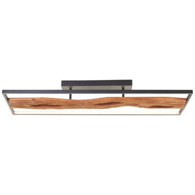 Brilliant Plafondlamp zwart met houtChaumont 100cm - G80114/76