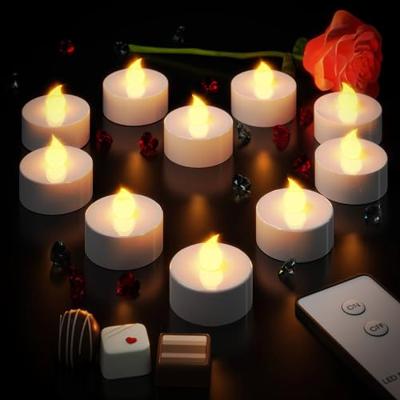 10 x flikkerende LED theelicht warmwit met afstandsbediening
