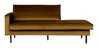 WOOOD Daybed 'Rodeo' Links, Velvet, kleur Honey (geel)