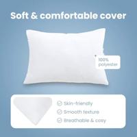 VidaXL Hoofdkussen met kussen 2 pcs wit 61 x 41 x 20 cm polyester - thumbnail