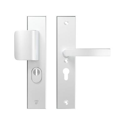 AXA veiligheidsbeslag greep/kruk - SKG*** met kerntrekbeveiliging - Edge Plus D-duwer-Blok - PC55 - alu. F1