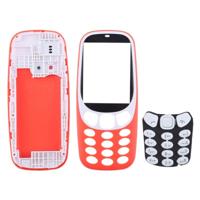 Volledige assemblage behuizing cover met toetsenbord voor Nokia 3310 (rood) - thumbnail