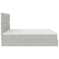 Ottoman bed met matrassen 160x200cm fluweel lichtgrijs - thumbnail