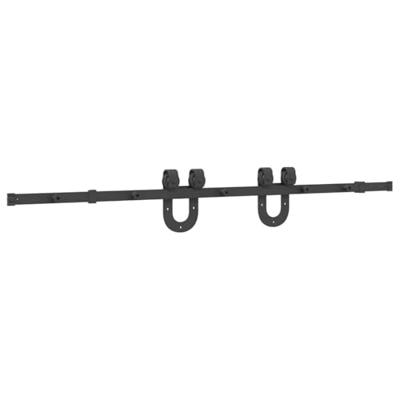 VidaXL Doos met onderdelen voor schuifdeur 183 cm staal zwart