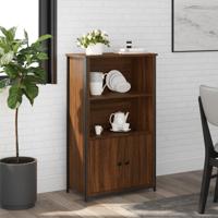 Hoge kast 62x32x103,5 cm bewerkt hout bruin eikenkleur - thumbnail