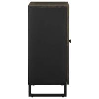 Dressoir 60x33x75 cm massief mangohout zwart - thumbnail