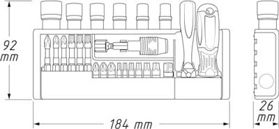 HAZET SmartHolder gereedschaphouder 2300SH-1 | 1/4 inch (6,3 mm) zeskant massief, 1/4 inch (6,3 mm) vierkant hol | Sleufprofiel, Kruiskop profiel PH,