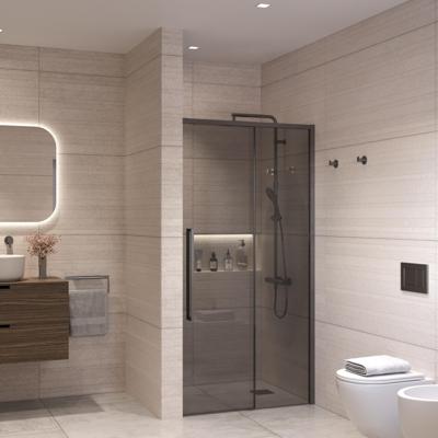 Nisdeur Sanivo Nova Soft Close 100x200 cm Gunmetal Rookglas Nano 8 mm Nisdeur Sanivo Nova Soft Close 100x200 cm Gunmetal Rookglas Nano 8 mm