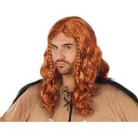 Pruik Bruin Viking Man - thumbnail