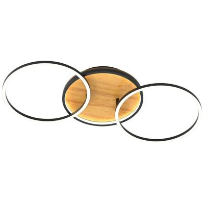 ECO-Light 9340-PL2 NERO KIRU LED-plafondlamp LED 38 W Zwart, Hout